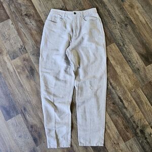 Vintage Talbots Light Beige Linen Blend Tapered Pants - Size 8. EUC. Hong Kong
